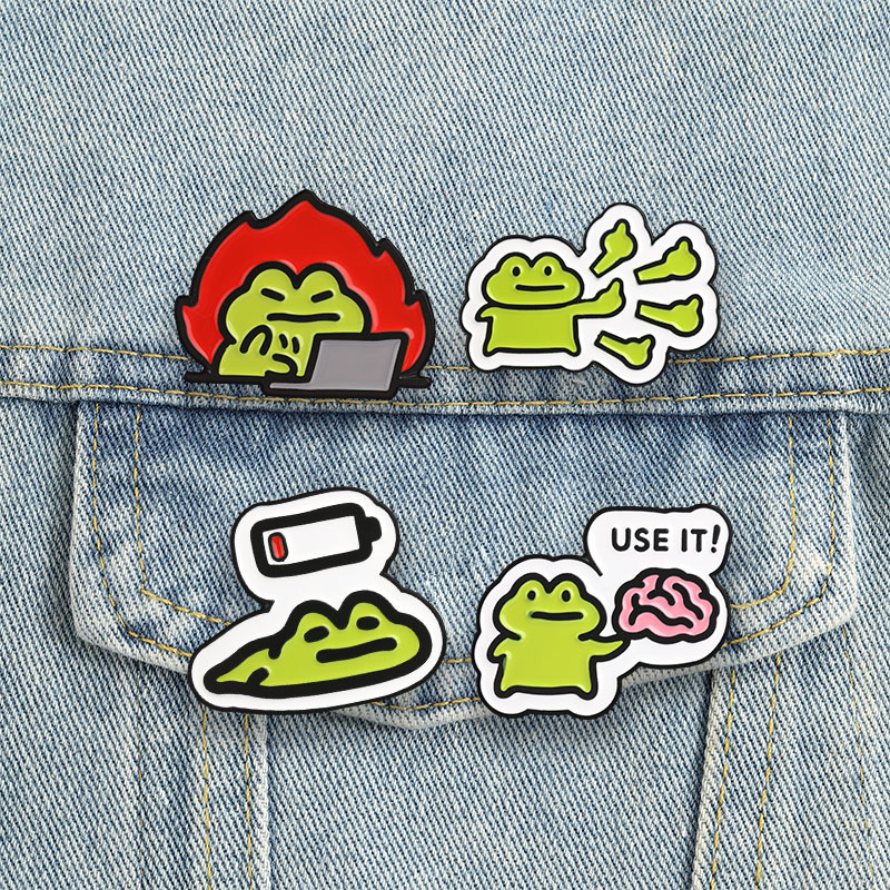 Funny Frog Badges Cute Cartoon - Kawaii Tech Accessories 评论和价格