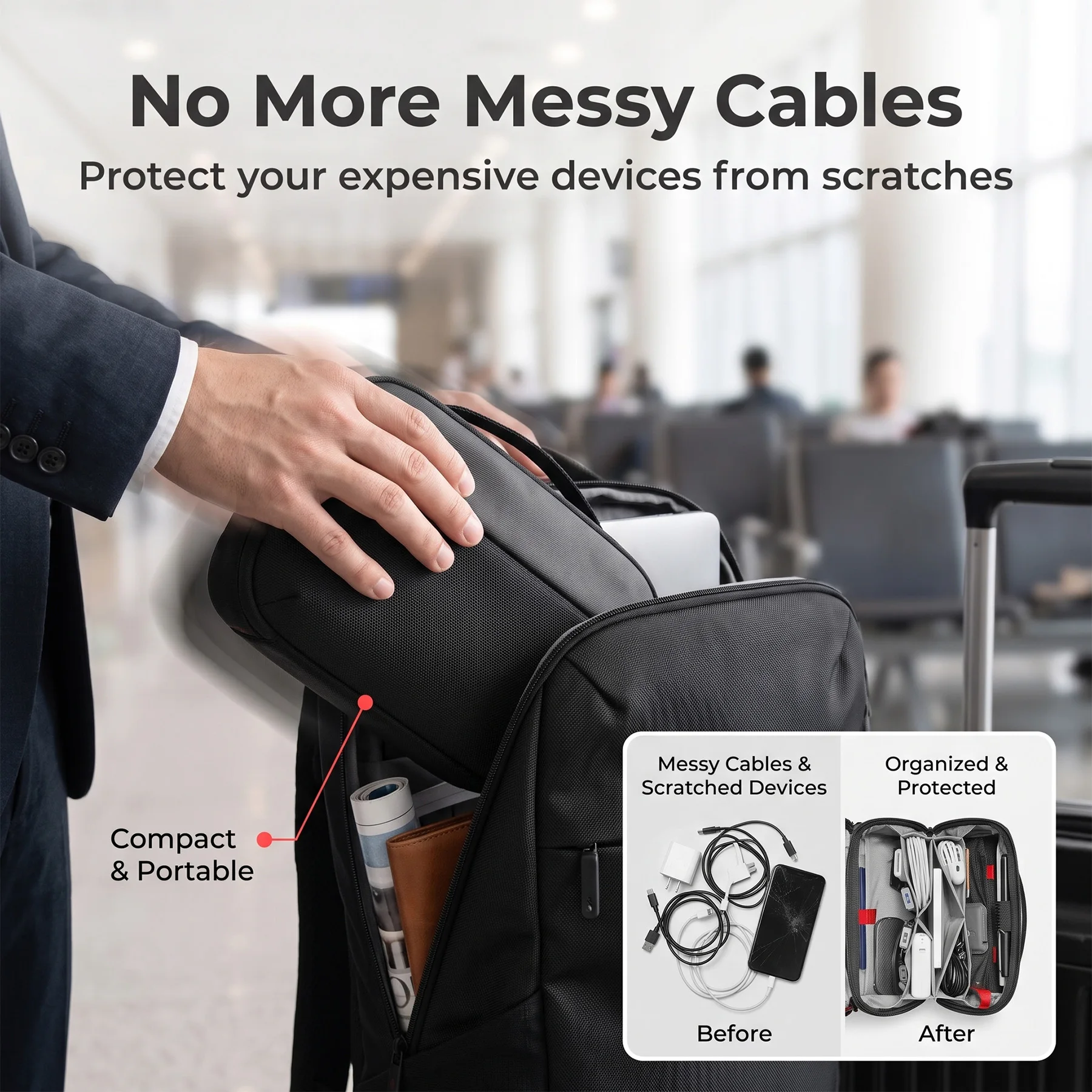 Travel Tech Organizer Pouch, W - Tech Accessories Case 评论和价格